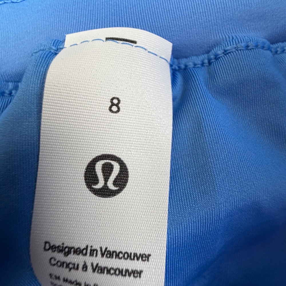 Lululemon Track That Mid-Rise Lined Short 5 Blue Running Shorts LW7CMYS Size 8 - Picture 4 of 8